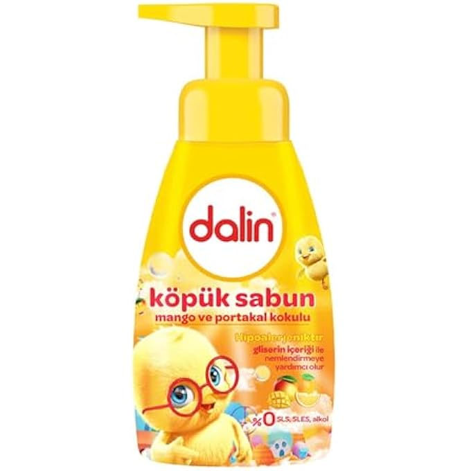 DALIN صابون فوم مانجو 1 عبوة (1 × 200 مل) | غسول يدين للأطفال مع الجلسرين | خالي من مسببات الحساسية ومرطب | 0% بارابين كحول صبغة - Image 1